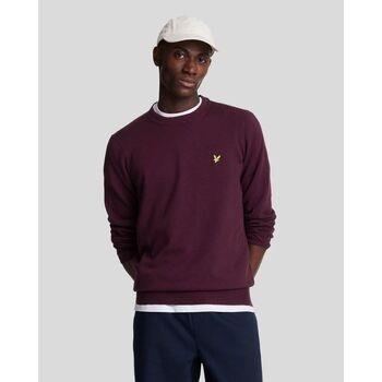 Pull Lyle &amp; Scott KN2110V MERINO CREW JUMPER-Z56. BURGUNDY