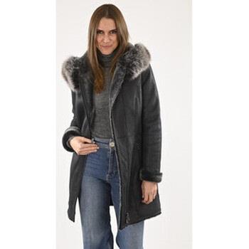 Manteau La Canadienne Manteau peau lainée capuche noire-044548