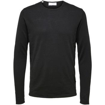 Sweat-shirt Selected Rocks Knit Crew Neck Zwart