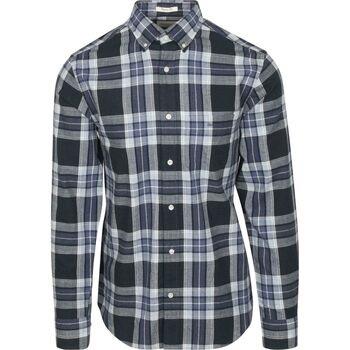 Chemise Gant Chemise Tartan Bleu A Carreaux