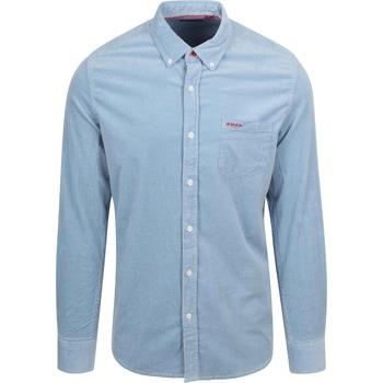 Chemise New Zealand Auckland NZA Chemise Omar Fine Corduroy Bleu Clair