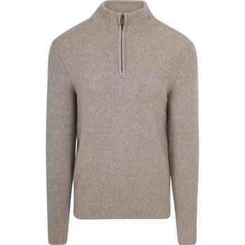 Sweat-shirt Suitable Half Zip Pull-over Laine Boiled Taupe