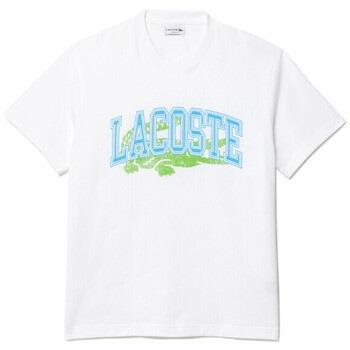 T-shirt Lacoste T-SHIRT BLANC EN JERSEY DE COTON SIGNATURE