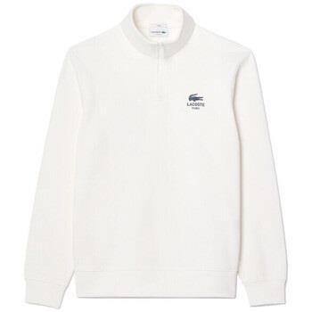 Sweat-shirt Lacoste SWEATSHIRT BLANC COL MONTANT ZIPPÉ IMPRIMÉ