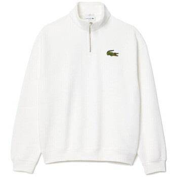 Sweat-shirt Lacoste SWEATSHIRT BLANC COL ZIPPÉ LOOSE FIT AVEC BADGE