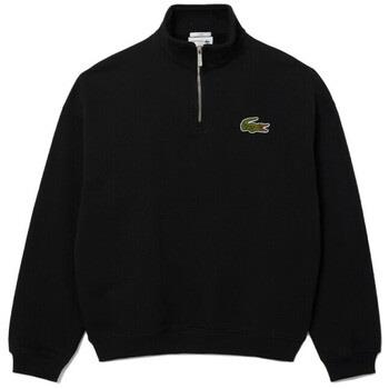 Sweat-shirt Lacoste SWEATSHIRT NOIR COL ZIPPÉ LOOSE FIT AVEC BADGE