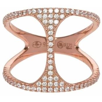 Bijoux Orusbijoux Bague Ronde Double Anneaux Rose