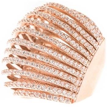 Bijoux Orusbijoux Bague Incurvée Multi-anneaux Rose