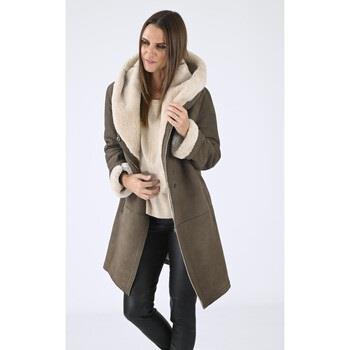 Manteau Levis Manteau confort agneau velours taupe-047881