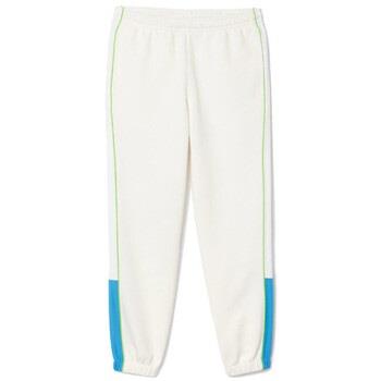 Pantalon Lacoste PANTALON DE SURVÊTEMENT REGULAR FIT EN PIQUÉ BLANC