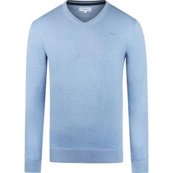 Sweat-shirt Mcgregor Pull Laine Merinos Col-V Bleu Sky