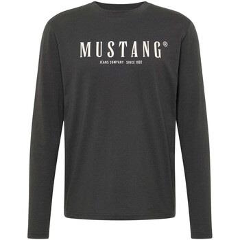 T-shirt Mustang T-shirt coton col rond manches longues droit