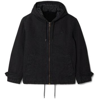 Manteau Lacoste BLOUSON COURT DOUBLÉ SHERPA NOIR DÉLAVÉ