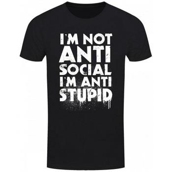 T-shirt Grindstore I'm Not Anti-Social I'm Anti-Stupid