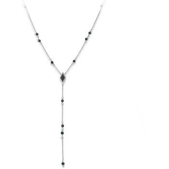 Collier Orusbijoux Collier En Argent Cravate Pierre Spinelle Noire