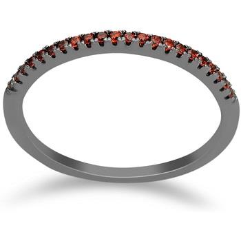 Bijoux Orusbijoux Bague Anneau Scintillant Noir Pierre Orange