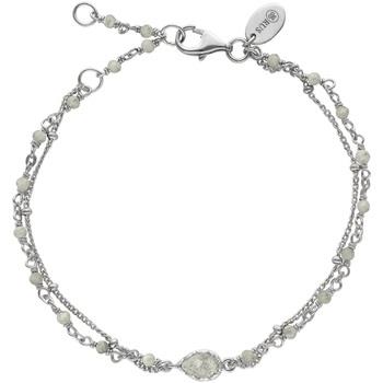 Bracelets Orusbijoux Bracelet Argent Rhodié Double Chaine Goutte Et Pi...