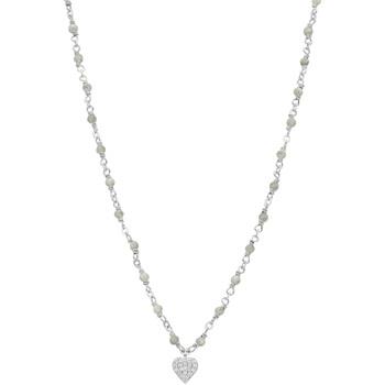 Collier Orusbijoux Collier Argent Rhodié Cœur Diamanté Et Pierres