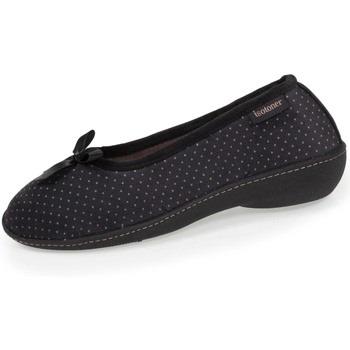 Chaussons Isotoner Chaussons ballerines talon Femme Noir Pois