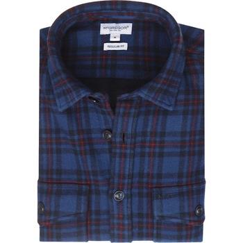 Sweat-shirt Mcgregor Surchemise Bleu Foncé A Carreaux Tartan