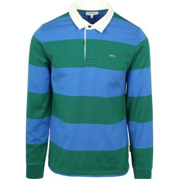 Sweat-shirt Mcgregor Rugbyshirt Bleu Vert Rayé