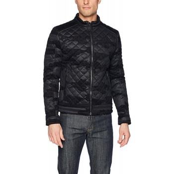 Manteau Guess Blouson Homme Matelassé Camou Military Print Noir