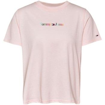 T-shirt Tommy Jeans T shirt femme Ref 59720 Rose