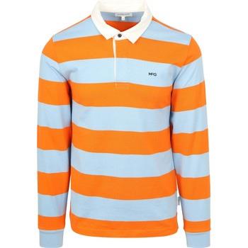 Sweat-shirt Mcgregor Rugbyshirt Bleu Orange Rayé