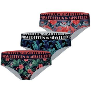 Boxers Freegun Lot de 3 culottes femme Tropical Flower