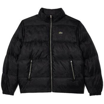 Manteau Lacoste DOUDOUNE NOIRE JACQUARD MONOGRAMME DÉPERLANTE