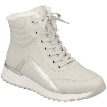 Bottines Rieker beige casual closed ladies mid height boots