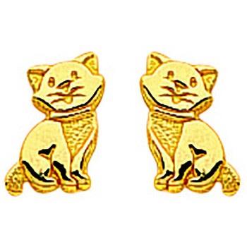 Boucles oreilles Brillaxis Boucles d'oreilles petit chat or 750/1000