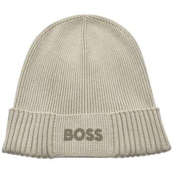 Bonnet BOSS BONNET BEIGE À LOGO EN COTON ET LAINE VIERGE ASIC_BEANI