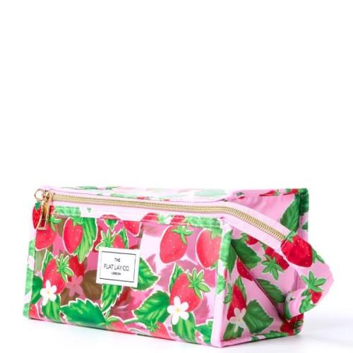 The Flat Lay Co. Open Flat Makeup Jelly Box Bag - Summer Strawberries