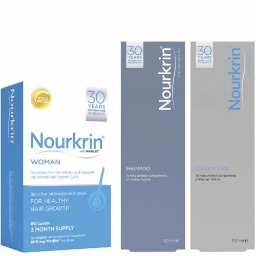 Nourkrin Woman Hair Growth Supplements 6 Month Bundle with Shampoo and...