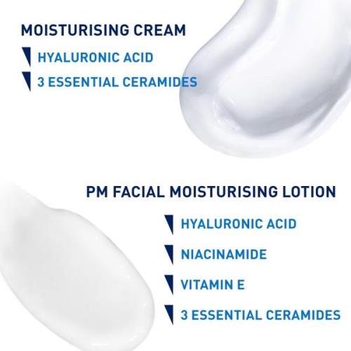 CeraVe Evening Moisturising Routine for Dry Skin, Body and Face Moistu...