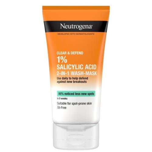 Neutrogena Clear and Defend 1% Salicylic Acid 2-in-1 Wash-Mask 150ml