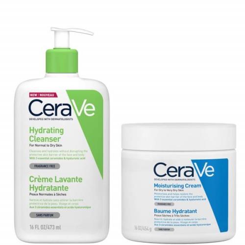Duo Crème Lavante Hydratante et Baume Hydratant Grand Format CeraVe
