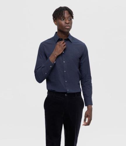 Selected Homme Overhemden Slimsoho-Detail Shirt Long Sleeve Donkerblau...