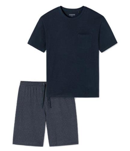 Schiesser Nachtmode & Loungewear Pyjama Short Blauw