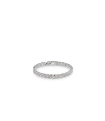 24Kae Ringen Ring met gevlochten structuur 925 Sterling zilver gerhodi...