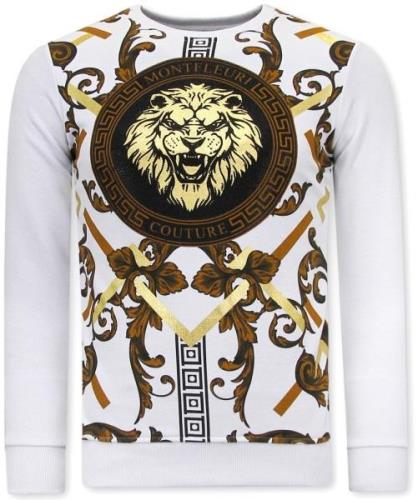 Montfleuri Sweater met print gouden leeuw