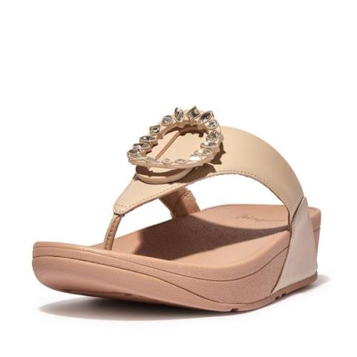 FitFlop Lulu crystal-circlet leather toe-post sandals