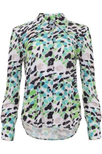 MAICAZZ Garbixl blouse paintart smaragd sp23.20.004