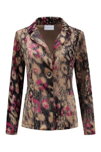 Helena Hart Blazer velour kort print mix cyclaam 7488mix