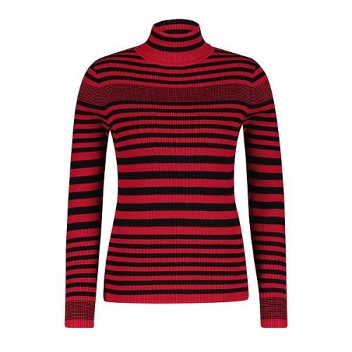 Red Button Top srb4068 roll neck black/red