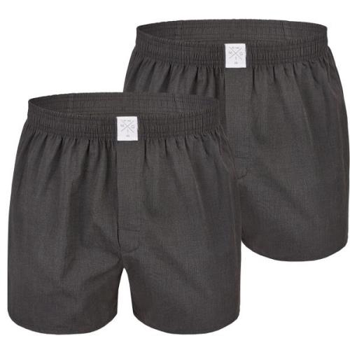 MG-1 Wijde boxershorts heren 2-pack donker uni