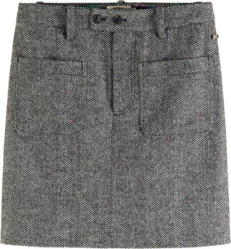 Scotch & Soda Herringbone high rise mini skirt herringbone tweed