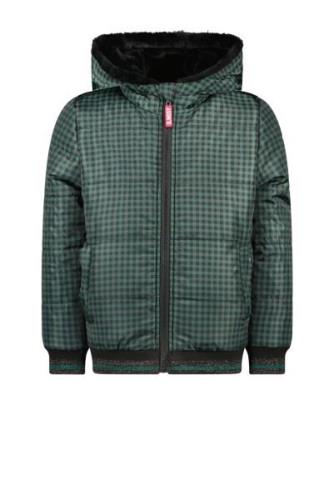 B.Nosy Meisjes reversible winterjas green check teddy