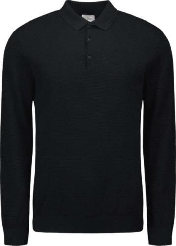 No Excess Pullover polo solid jacquard black